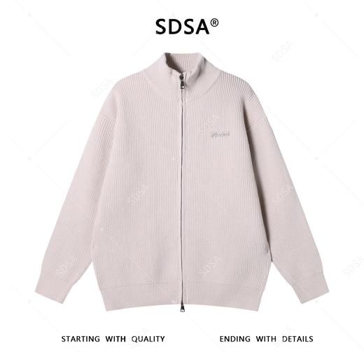 SDSA男士秋冬新款痞帅男装潮牌潮牌字母立领拉链针织衫时尚毛衣 商品图1