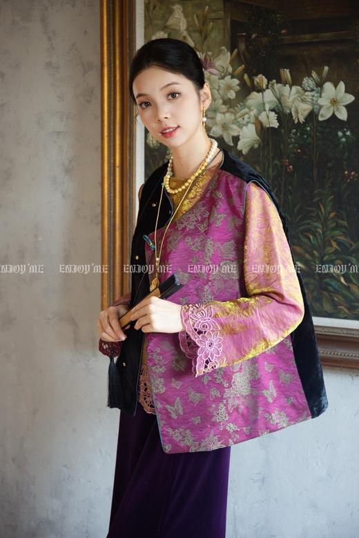 【门店同款】ENJOY秋季云敛-东方画笔鎏金钩花国风上衣 165843954 商品图2