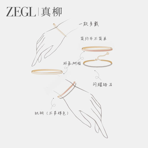 ZEGL光遇系列时光映画手镯手链叠戴女款2025新款高级闪锆轻奢镯子 商品图4