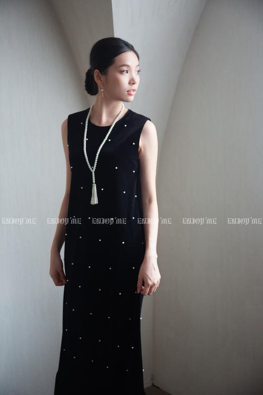 【门店同款】ENJOY秋季轻礼服荷叶边珍珠背心裙 165499639 商品图1