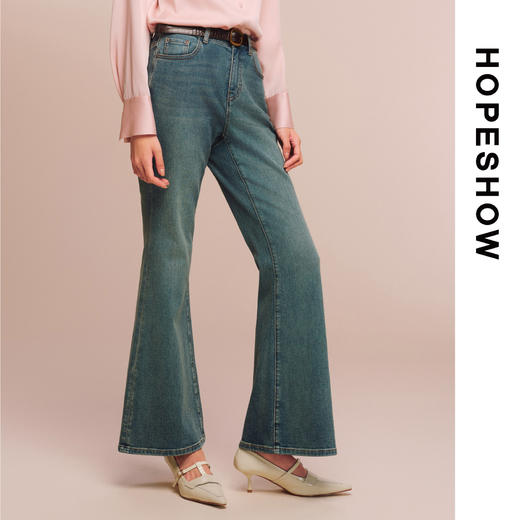 红袖HOPESHOW女装 牛仔喇叭裤89125331305 商品图1