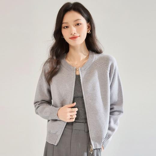 「高货sh」全新升级【铂金会员257/天猫339/差价82】(52427)洛诗琳法式圆领设计感针织外套2025秋季新款气质毛衣开衫 商品图0