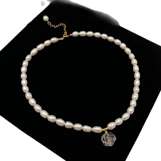 H2-2-2时尚百搭珍珠锁骨链清新小众百搭吊坠串珠项链气质名媛高级感项链 商品图4