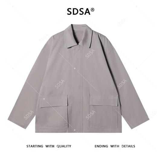 OAS917SDSA男士秋冬新款痞帅男装潮牌纯色翻领工装夹克外套时尚休闲上衣 商品图0