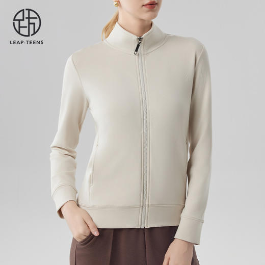 跃牌【砂洗空气层系列】女砂洗全拉链立领外套W11G1 商品图3