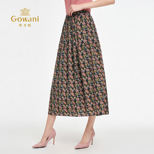 乔万尼2025新品碎褶A字浪漫波西米亚半身裙ED3D216 商品图1