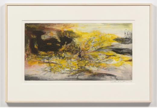 独角鹿西洋古董 赵无极亲签「无题：第195号」彩色凹版蚀刻版画 商品图1