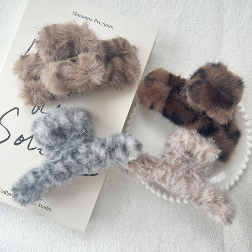 豹纹毛绒一字抓夹-纪念日百货门店同款165293497 商品图4