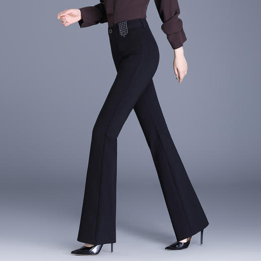 QYM 9849-Y微喇西装裤弹力高腰休闲裤宽松大码裤 商品图1