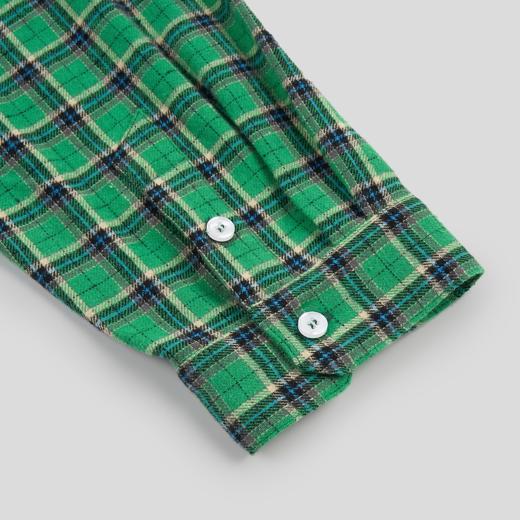 GOODBAI GOODEES 机器小猫做旧格纹毛边长袖衬衫 商品图4