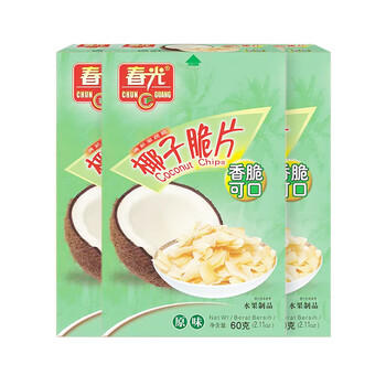 春光食品 海南特产 椰子脆片60g*3 椰子肉水果干 办公室休闲零食 商品图6