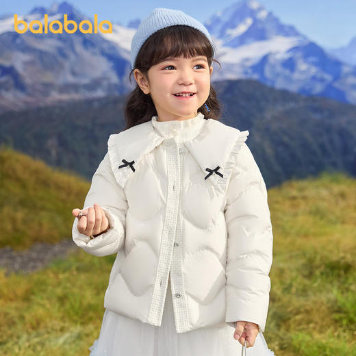 巴拉巴拉童装女童羽绒服冬装外套甜美蝴蝶结上衣潮流舒适户外洋气 商品图0