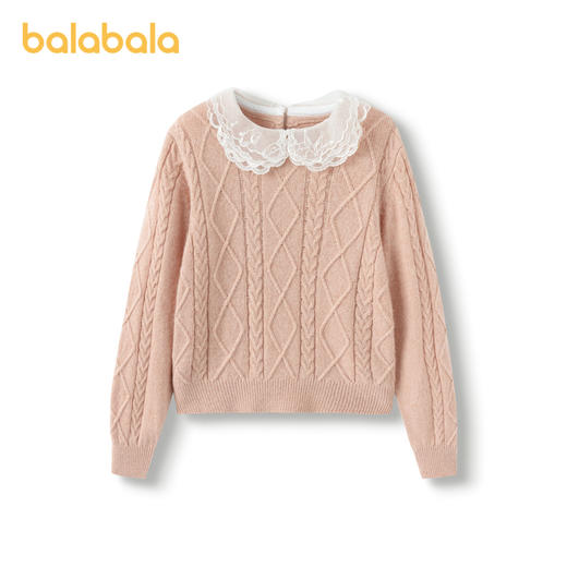 【premium】巴拉巴拉高端线冬季羊毛衫小翻领甜美提花精致毛衣女 商品图4