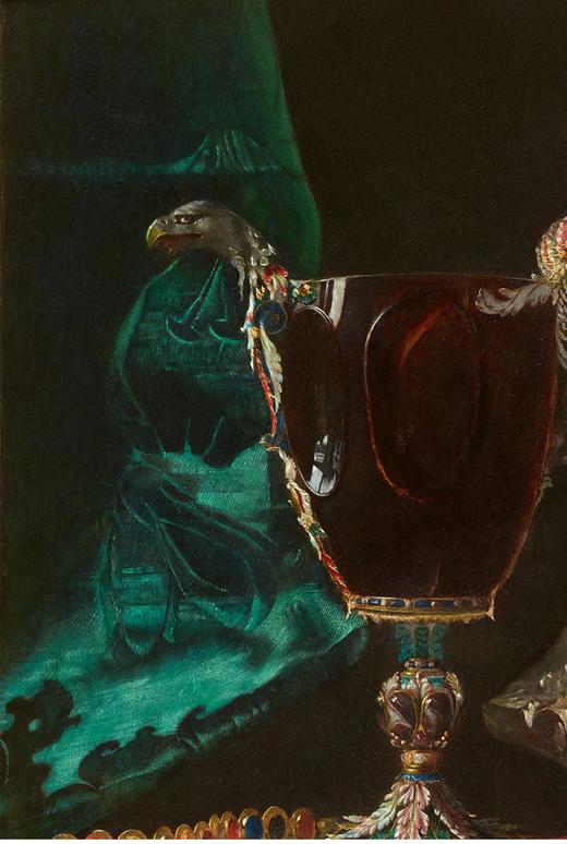 独角鹿西洋古董 1857年代法国画家Blaise Desgoffe签名创作静物油画作品《土耳其地毯上的玛瑙珐琅杯》 商品图2