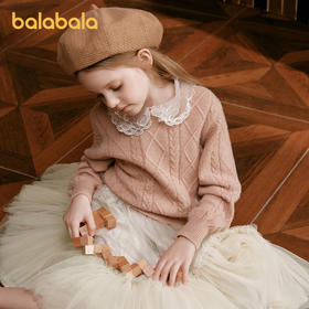 【premium】巴拉巴拉高端线冬季羊毛衫小翻领甜美提花精致毛衣女