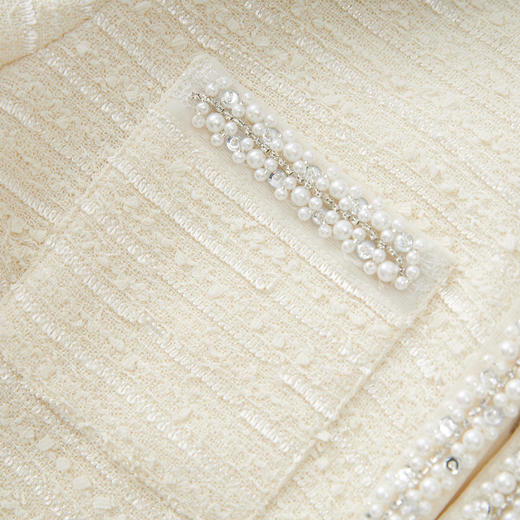 「高货wl」全新升级【铂金会员441/天猫599/差价158】(99410)洛诗琳2025秋季重工轻奢白月光小香外套钉珠半身裙两件套 商品图2