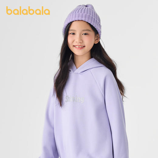 巴拉巴拉童装儿童长袖卫衣女童加绒保暖秋冬连帽上衣休闲百搭时尚 商品图2