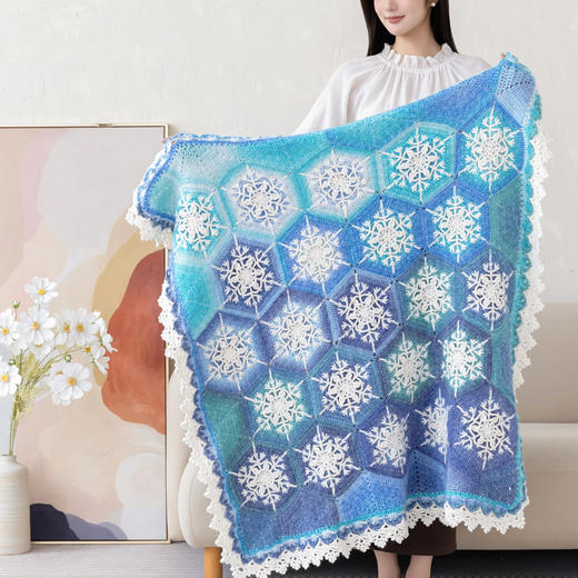 苏苏姐家霜影雪花毯手工DIY编织钩针毯子自制毛线团材料包 商品图4