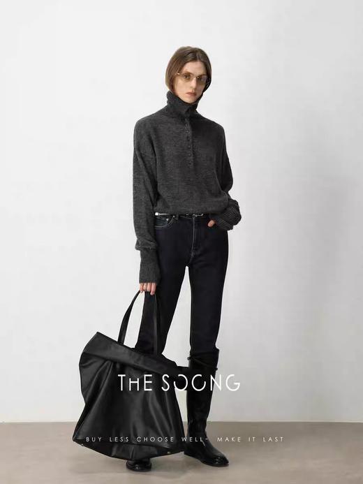 THESOONG|"闪瘦裤"加厚加绒中高腰铅笔弹力牛仔裤女HBKZ5947 商品图7