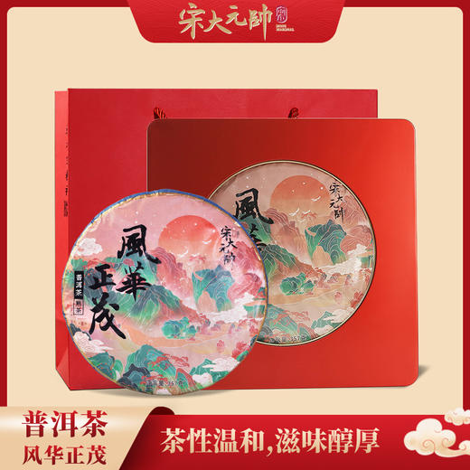风华正茂普洱茶（熟茶）357克/饼 2021年包装出厂 云南渤海古树茶 宋大元帅出品 商品图0