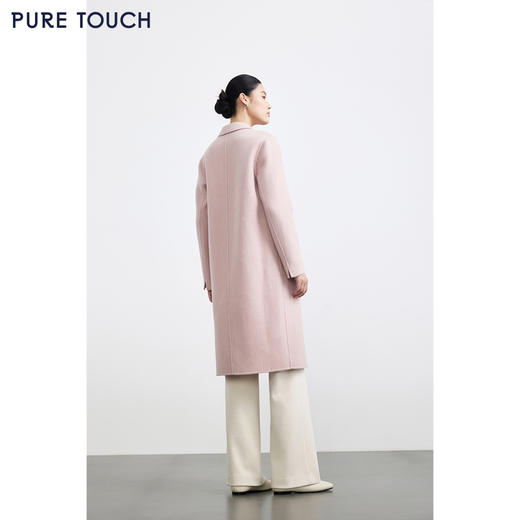 PURE TOUCH女装 25秋冬新款翻领纯羊毛大衣中长款毛呢外套 商品图4
