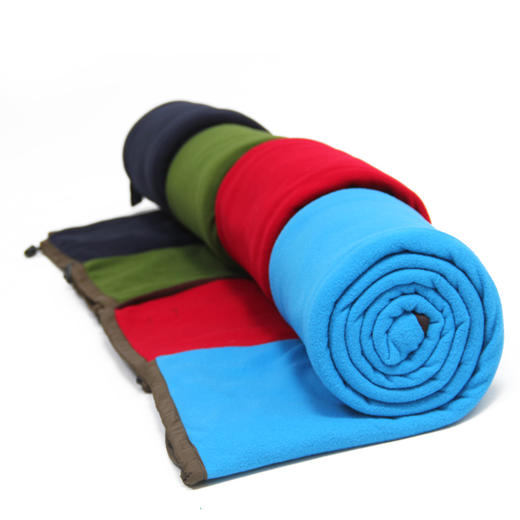 狼行者抓绒隔脏睡袋大人户外露营酒店信封式睡袋内胆毯子保暖加厚 薄款抓绒睡袋-天蓝 商品图5