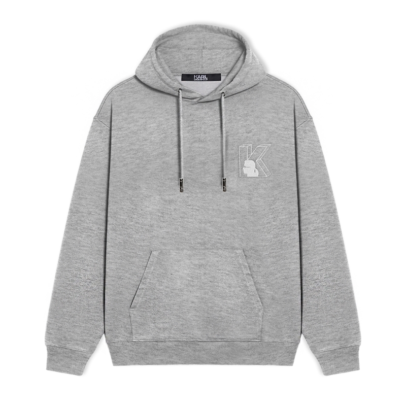 【KARL LAGERFELD】垫棉刺绣连帽套头卫衣