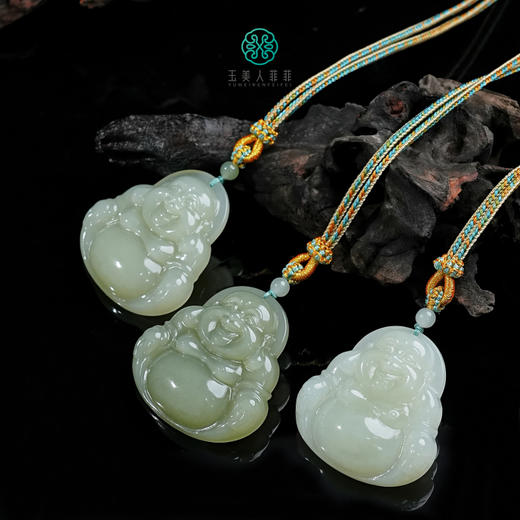 和田玉吊坠-晴水佛公吊坠配绳约50mm 商品图0