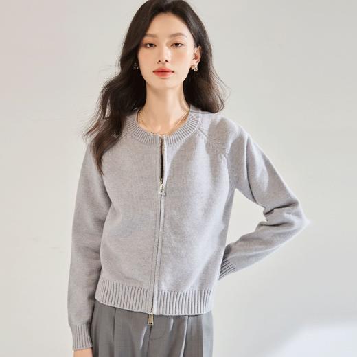 「高货sh」全新升级【铂金会员257/天猫339/差价82】(52427)洛诗琳法式圆领设计感针织外套2025秋季新款气质毛衣开衫 商品图3