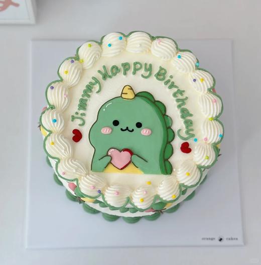 小恐龙手绘复古蛋糕-低糖处理无添加 商品图0