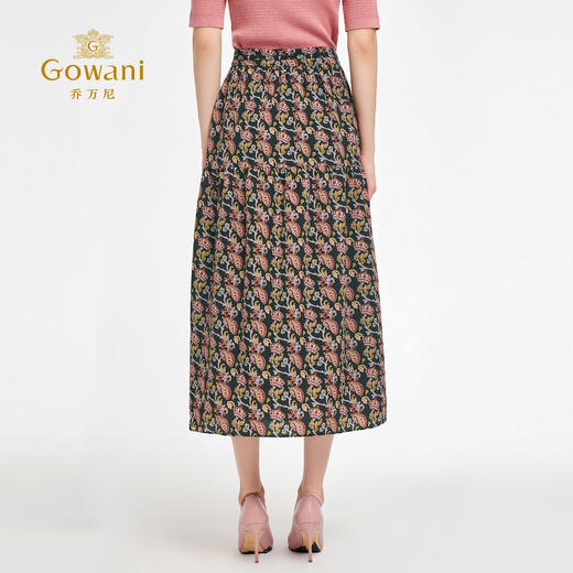 乔万尼2025新品碎褶A字浪漫波西米亚半身裙ED3D216 商品图4