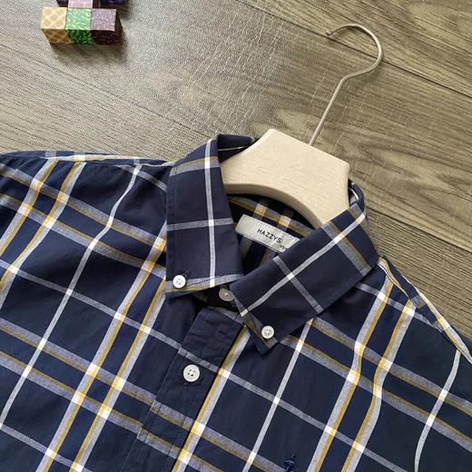 哈吉斯男装新款时尚经典撞色格纹纯棉衬衫 商品图2