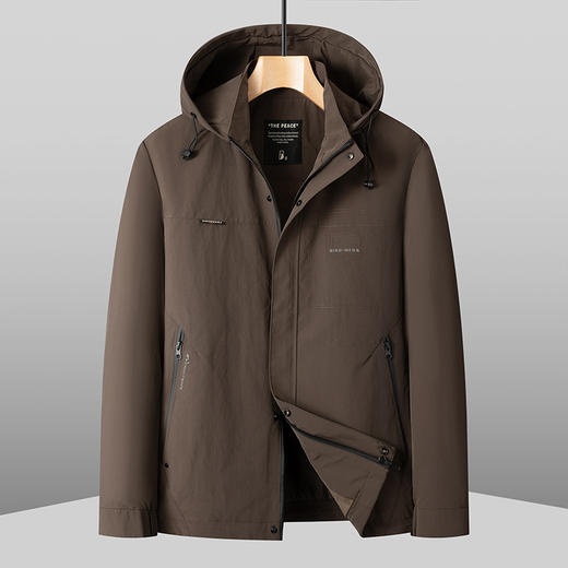 【DKP】大依优型大码加绒夹克男士翻领连帽外套保暖可拆卸帽秋冬商务休闲加肥加大码时尚休闲立领男 商品图5