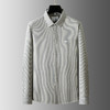 【100%棉】【DKP】大依优型大码男士条纹衬衫翻领长袖纯棉新款商务休闲加肥加大码时尚方领100%棉百搭300斤 商品缩略图5