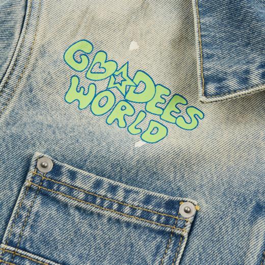 GOODBAI GOODEES 图案印花多口袋翻领牛仔外套 商品图3