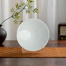 宋瓷影青小脚斗碗 筋纹瓣口大斗笠 高度5.5cm  直径20cm