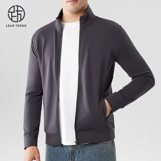 跃牌【砂洗空气层系列】男砂洗拉链立领外套M11Z1 商品图6