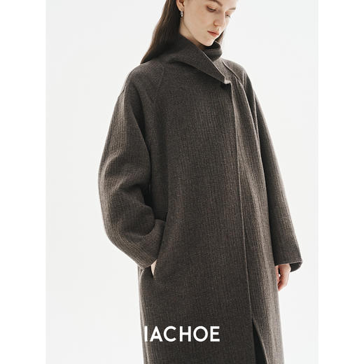 棉仓3571566002-肌理感长款毛呢大衣女装 商品图3