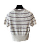 女款条纹羊绒短袖针织上衣015 商品缩略图1