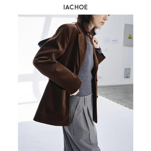 棉仓3661512006-复古西装外套设计师棕色 商品图2