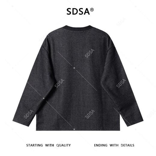 W53256SDSA男士秋冬新款痞帅男装宽松肌理感设计圆领卫衣休闲时尚上衣 商品图5