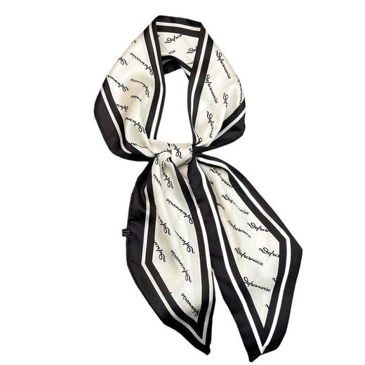 【高端丝巾必入🌟】长条丝巾女高端小方巾四季护颈围脖，黑色百搭小方巾，衬衫飘带神器，四季皆宜✨明星同款，气质UP！ 商品图4