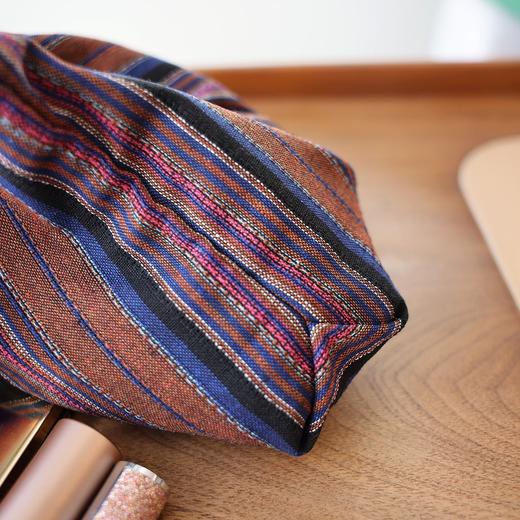 彩色条纹流苏手拎民族风情布艺拉链化妆包女生旅行收纳包小众设计 商品图3