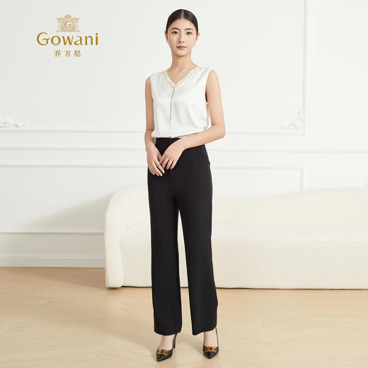 乔万尼新品矿石黑经典显瘦直筒裤ET3F713 商品图3