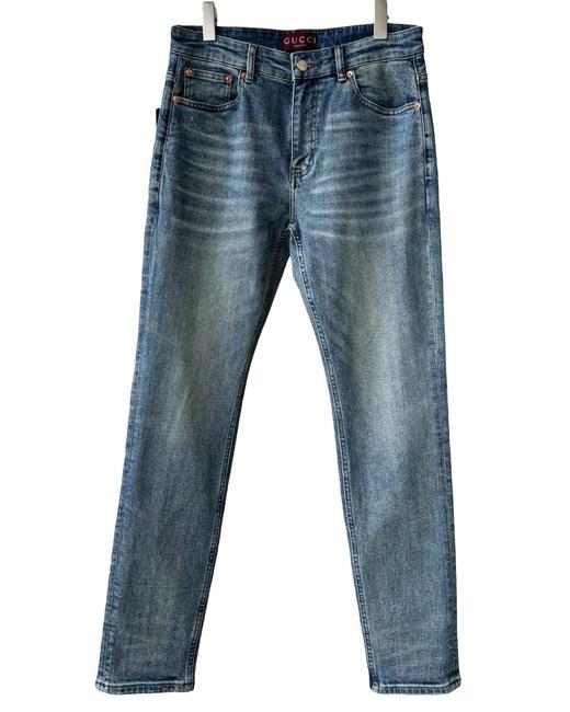 男款微弹印花Logo小直筒牛仔裤长裤012 商品图0