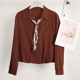 25秋冬休闲飘带百搭衬衫25Q610-2203