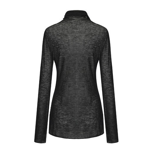 Ruohan 25AW 黑色水溶羊绒针织高领上衣 商品图5