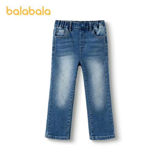 【premium】巴拉巴拉高端线冬季软弹抓绒牛仔裤松紧温暖长裤女童 商品图0