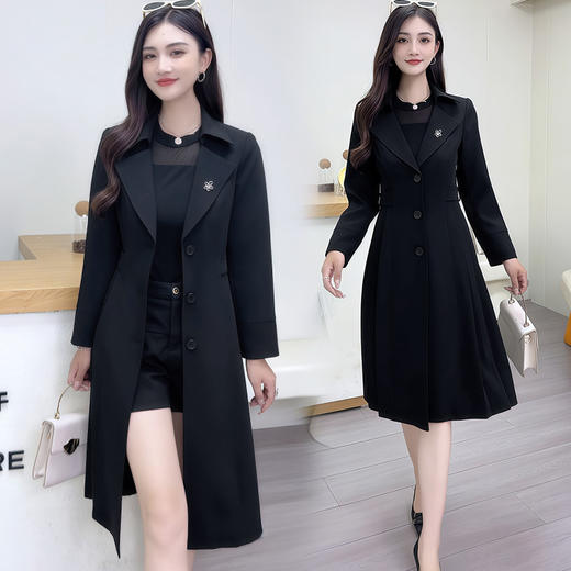 QYM 25810-Y风衣外套气质优雅大衣 商品图2