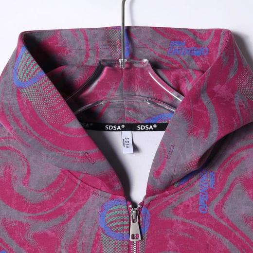 WT218SDSA秋冬新款痞帅男装潮牌撞色字母印花拉链连帽卫衣宽松痞帅外套 商品图2